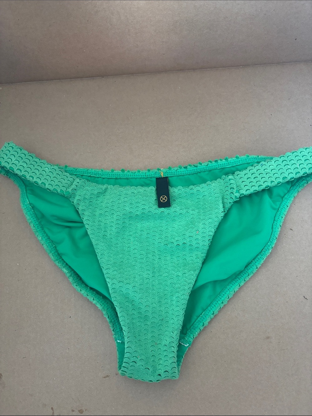 VIX Green Textured Bikini Bottom